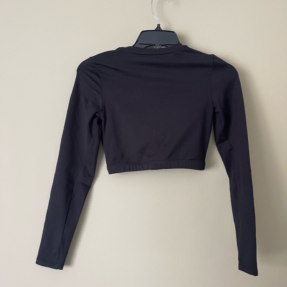 Good American Jacket Womens Large Black Cropped ZipUp Long Sleeves Streetwear - Picture 4 of 7
